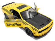 2023 Dodge Challenger SRT Hellcat Redeye Widebody Taxi "NYC Hellcab" Yellow with Black Hood and Graphics 1/18 Diecast Model Car by Solido image 2