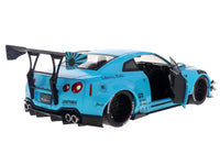 2023 Nissan GT-R (R35) Liberty Walk Body Kit 2.0 RHD (Right Hand Drive) Baby Blue with Carbon Hood 1/18 Diecast Model Car by Solido image 4