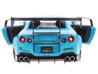 2023 Nissan GT-R (R35) Liberty Walk Body Kit 2.0 RHD (Right Hand Drive) Baby Blue with Carbon Hood 1/18 Diecast Model Car by Solido image 5