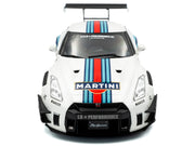 2024 Nissan GT-R (R35) RHD (Right Hand Drive) with Liberty Walk 2.0 Body Kit "Martini Racing" White with Stripes 1/18 Diecast Model Car by Solido image 5