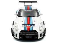 2024 Nissan GT-R (R35) RHD (Right Hand Drive) with Liberty Walk 2.0 Body Kit "Martini Racing" White with Stripes 1/18 Diecast Model Car by Solido image 5