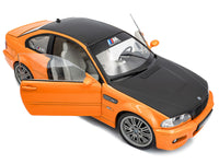 2000 BMW E46 M3 "Solido Works" Orange Metallic with Matt Black Hood and Carbon Top 1/18 Diecast Model Car by Solido image 2
