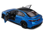 2022 Alfa Romeo Giulia GTA Anodized Blue Metallic with Carbon Top 1/18 Diecast Model Car by Solido image 3
