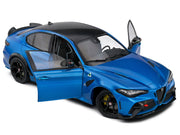 2022 Alfa Romeo Giulia GTA Anodized Blue Metallic with Carbon Top 1/18 Diecast Model Car by Solido image 4