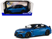 2022 Alfa Romeo Giulia GTA Anodized Blue Metallic with Carbon Top 1/18 Diecast Model Car by Solido image 5
