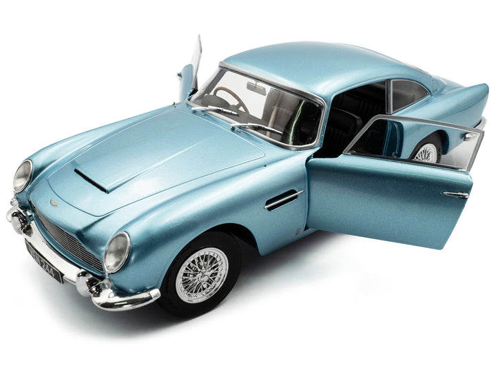 1964 Aston Martin DB5 RHD (Right Hand Drive) Light Blue Metallic 1/18 Diecast Model Car by Solido image 2