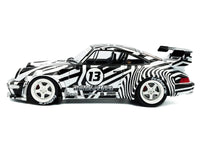 2022 RWB Bodykit #13 "The Zebra" Black and White Striped 1/18 Diecast Model Car by Solido image 3