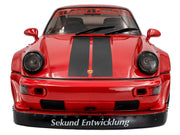 2024 RWB Bodykit "Taikano Kaishin" Red with Black Stripes 1/18 Diecast Model Car by Solido image 5