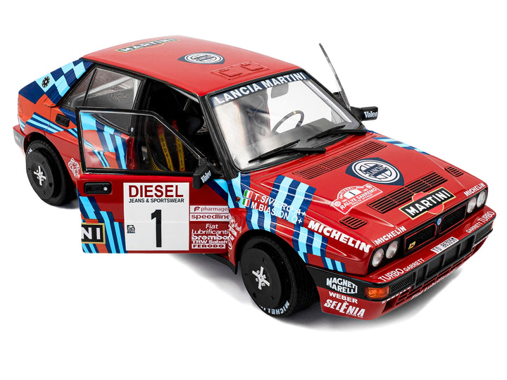 Lancia Delta HF Integrale #1 Miki Biasion - Tiziano Siviero Winner "Rally Sanremo" (1989) "Competition" Series 1/18 Diecast Model Car by Solido image 2