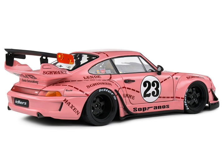 2020 RWB Bodykit #23 "Pink Pig" Pink with Graphics 1/18 Diecast Model Car by Solido image 2