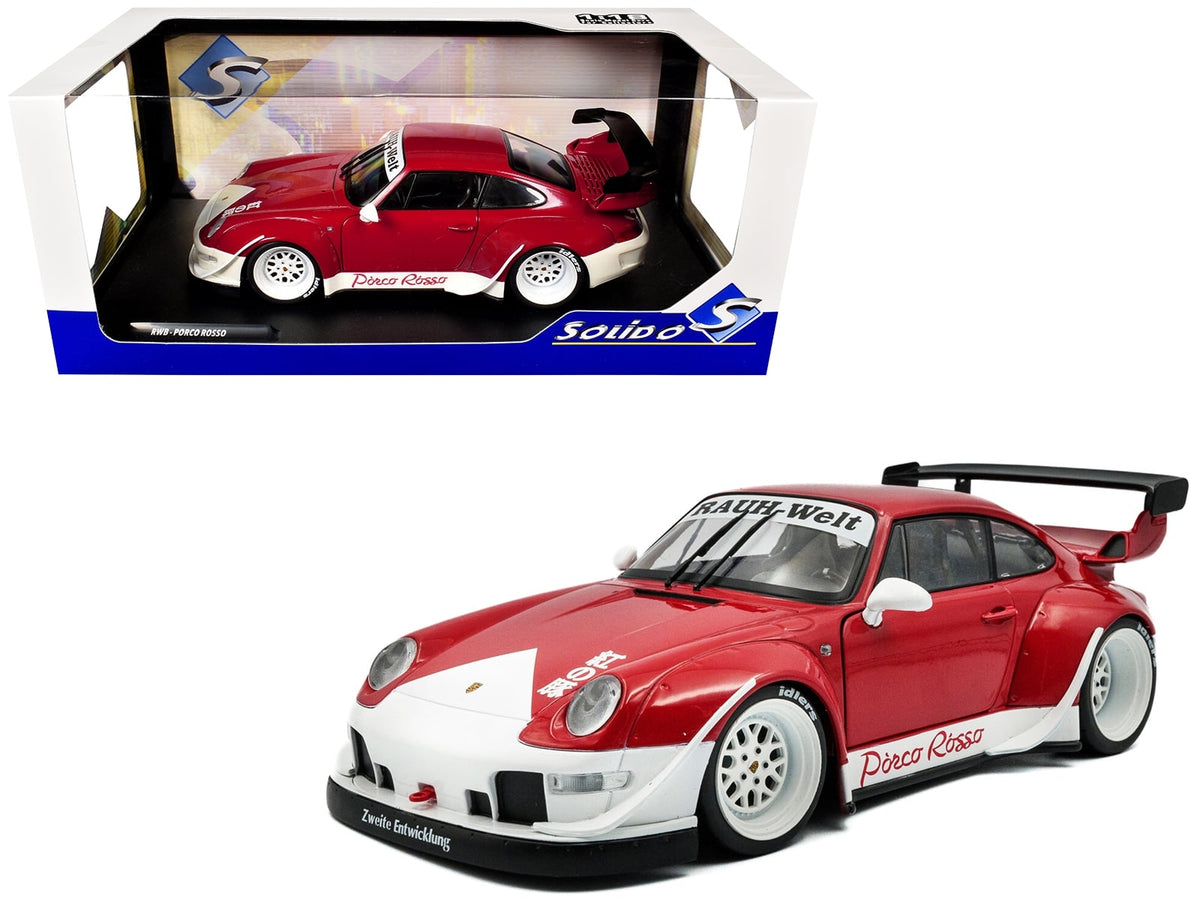 Solido 2020 RWB Bodykit Porco Rosso red white diecast model 1:18 S1808505, view 1