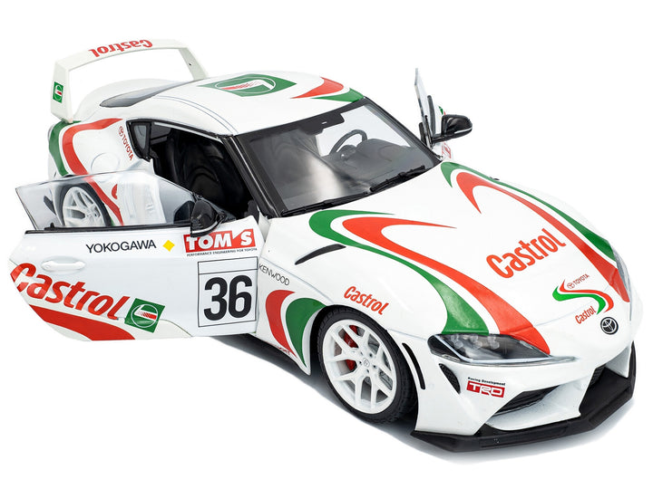 2024 Toyota GR Supra #36 "Toyota Racing Tribute" White with Green and Red Graphics 1/18 Diecast Model Car by Solido image 2