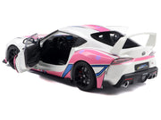 2024 Toyota GR Supra "Itasha" White with Graphics "StreetFighters" 1/18 Diecast Model Car by Solido image 2