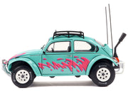 1976 Volkswagen Beetle Baja Miami Green with Pink Graphics 1/18 Diecast Model Car by Solido image 3