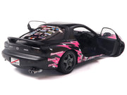 1994 Mazda RX7 (FDRS) RHD (Right Hand Drive) "Itasha Club" Black Metallic with Pink Graphics 1/18 Diecast Model Car by Solido image 4