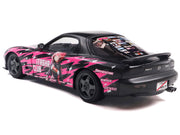 1994 Mazda RX7 (FDRS) RHD (Right Hand Drive) "Itasha Club" Black Metallic with Pink Graphics 1/18 Diecast Model Car by Solido image 5