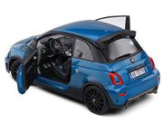 2022 Fiat 695 Abarth "Tributo 131 Rally" Podium Blue Metallic with Black Side Stripes 1/18 Diecast Model Car by Solido image 2