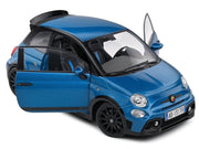 2022 Fiat 695 Abarth "Tributo 131 Rally" Podium Blue Metallic with Black Side Stripes 1/18 Diecast Model Car by Solido image 3