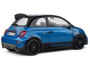 2022 Fiat 695 Abarth "Tributo 131 Rally" Podium Blue Metallic with Black Side Stripes 1/18 Diecast Model Car by Solido image 4