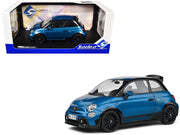 2022 Fiat 695 Abarth "Tributo 131 Rally" Podium Blue Metallic with Black Side Stripes 1/18 Diecast Model Car by Solido image 5