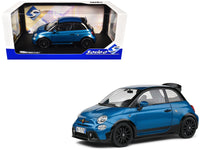 2022 Fiat 695 Abarth "Tributo 131 Rally" Podium Blue Metallic with Black Side Stripes 1/18 Diecast Model Car by Solido image 5