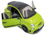 2023 Fiat F595 Abarth Verde Adrenalina Green with Black Top and Stripes 1/18 Diecast Model Car by Solido image 2
