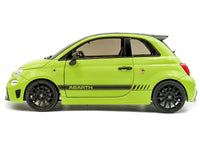 2023 Fiat F595 Abarth Verde Adrenalina Green with Black Top and Stripes 1/18 Diecast Model Car by Solido image 3