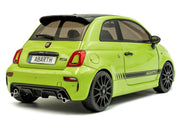 2023 Fiat F595 Abarth Verde Adrenalina Green with Black Top and Stripes 1/18 Diecast Model Car by Solido image 4