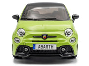 2023 Fiat F595 Abarth Verde Adrenalina Green with Black Top and Stripes 1/18 Diecast Model Car by Solido image 5