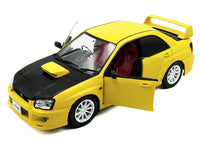 Solido 2003 Subaru Impreza WRX STI right-hand drive yellow carbon hood 1:18 S1812302, view 2