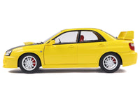 Solido 2003 Subaru Impreza WRX STI right-hand drive yellow carbon hood 1:18 S1812302, view 3