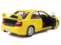 Solido 2003 Subaru Impreza WRX STI right-hand drive yellow carbon hood 1:18 S1812302, view 4