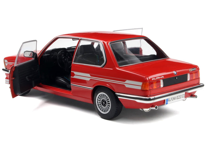 1980 Alpina E21 C1 2.3 Red with Gray Stripes 1/18 Diecast Model Car by Solido image 2
