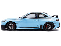 2024 BMW M2 Performance Parts Zandvoort Blue with Carbon Top and Black Stripes 1/18 Diecast Model Car by Solido image 3