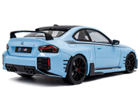 2024 BMW M2 Performance Parts Zandvoort Blue with Carbon Top and Black Stripes 1/18 Diecast Model Car by Solido image 4