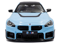 2024 BMW M2 Performance Parts Zandvoort Blue with Carbon Top and Black Stripes 1/18 Diecast Model Car by Solido image 5