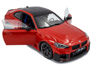 2024 BMW M2 Performance Parts Toronto Red Metallic with Carbon Top 1/18 Diecast Model Car by Solido image 2