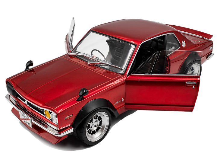 1970 Nissan Skyline (C10) Hakosuka RHD (Right Hand Drive) Red Metallic 1/18 Diecast Model Car by Solido image 2