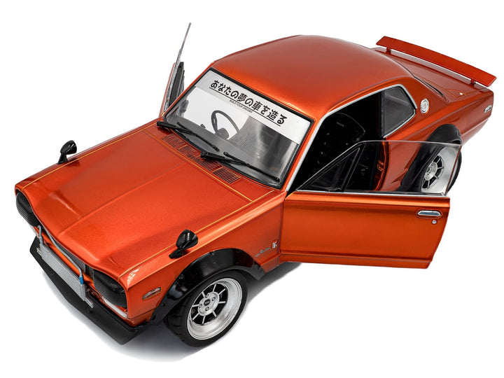 1970 Nissan Skyline (C10) Hakosuka RHD (Right Hand Drive) Orange Metallic 1/18 Diecast Model Car by Solido image 2