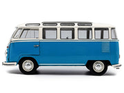 1962 Volkswagen T1 Samba Bus Baby Blue and White 1/18 Diecast Model Car by Solido image 3