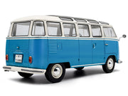 1962 Volkswagen T1 Samba Bus Baby Blue and White 1/18 Diecast Model Car by Solido image 4