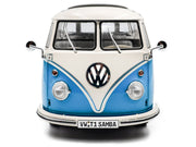 1962 Volkswagen T1 Samba Bus Baby Blue and White 1/18 Diecast Model Car by Solido image 5