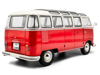 1962 Volkswagen T1 Samba Bus Red and White 1/18 Diecast Model Car by Solido image 4