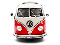 1962 Volkswagen T1 Samba Bus Red and White 1/18 Diecast Model Car by Solido image 5