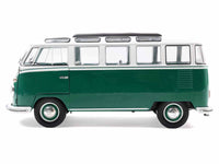 1962 Volkswagen T1 Samba Bus Green and White 1/18 Diecast Model Car by Solido image 3