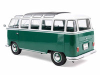 1962 Volkswagen T1 Samba Bus Green and White 1/18 Diecast Model Car by Solido image 5