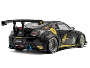 2024 Toyota GR86 Liberty Walk Body Kit RHD (Right Hand Drive) #24 Black with Gold Graphics 1/18 Diecast Model Car by Solido image 4