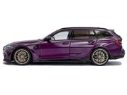 2024 BMW M3 Competition M xDrive Touring Twilight Purple Pearl Metallic with Black Top 1/18 Diecast Model Car by Solido image 3