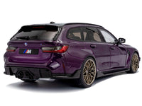 2024 BMW M3 Competition M xDrive Touring Twilight Purple Pearl Metallic with Black Top 1/18 Diecast Model Car by Solido image 4