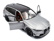 2024 BMW M3 Competition M xDrive Touring Frozen Pure Gray Metallic with Black Top 1/18 Diecast Model Car by Solido image 2